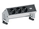 DESK2 listwa zasilająca 3M, 3x 230V(schuko), kolor stal nierdzewna, Bachmann 90